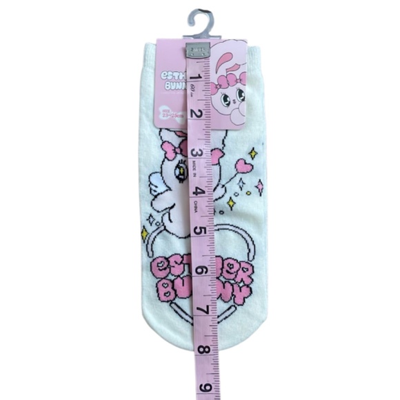 Esther Bunny White Graphic Socks Size 23- 25 cm New with Tag - Picture 5 of 6